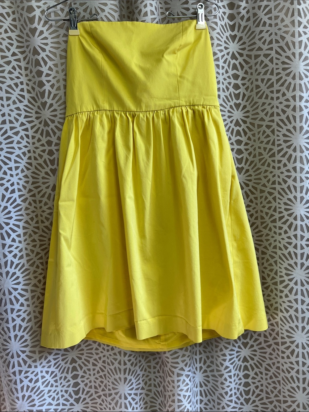 J. Crew Strapless Sunny Yellow Fit-and-Flare Dress